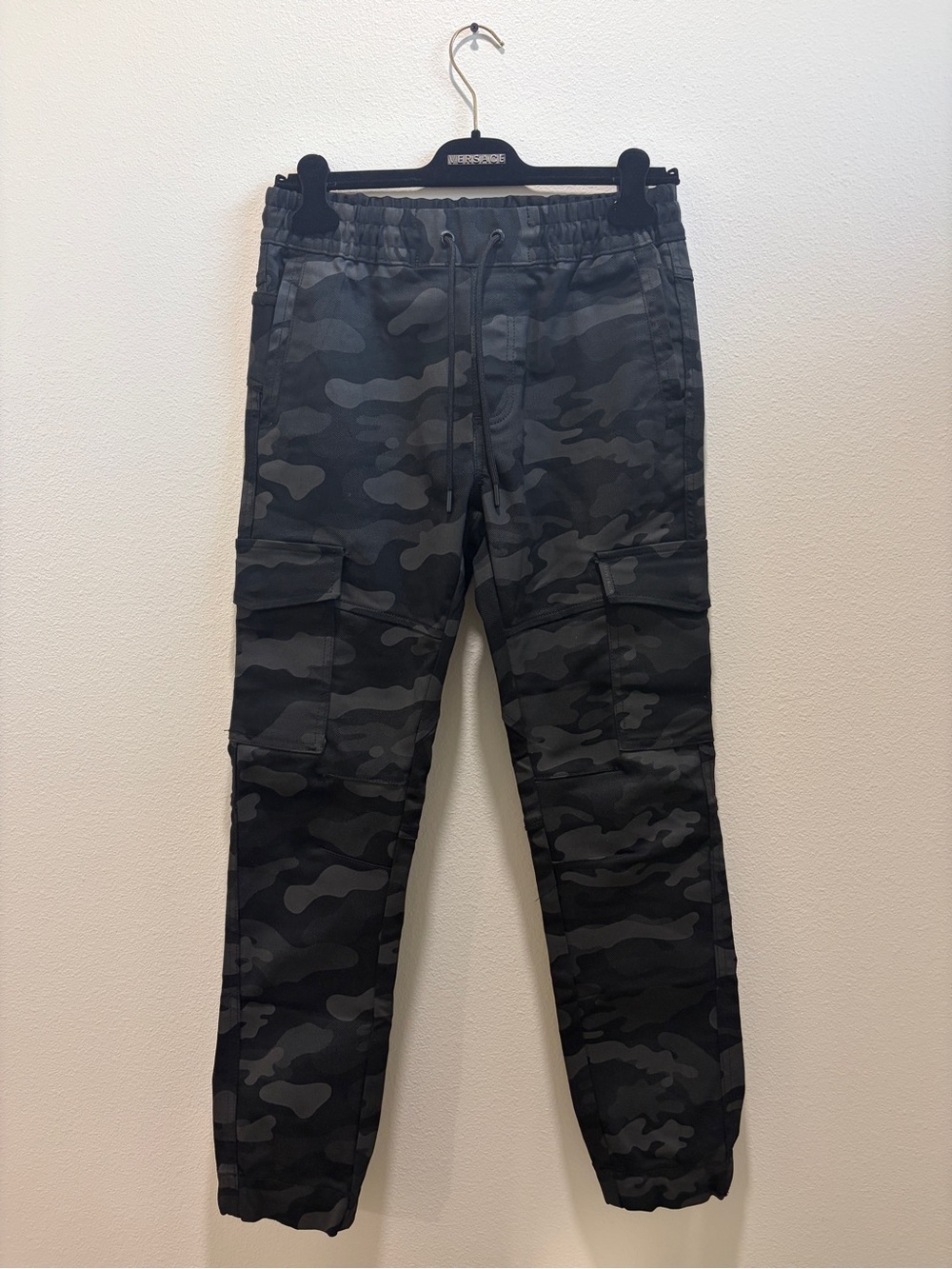 Men's Grey Camo Cargo Jogger Pants